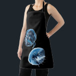 Delantal Arte de acuarela de MoonJellyfish<br><div class="desc">Las medusas lunares originales acuarela arte fino. Pescado de gelatina luminescente sobre un fondo negro.</div>