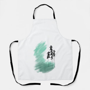 Delantal arte de árbol verde escandinavo simple moderno men