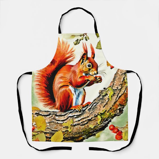 Delantal Arte de ardilla otoñal (Anverso)