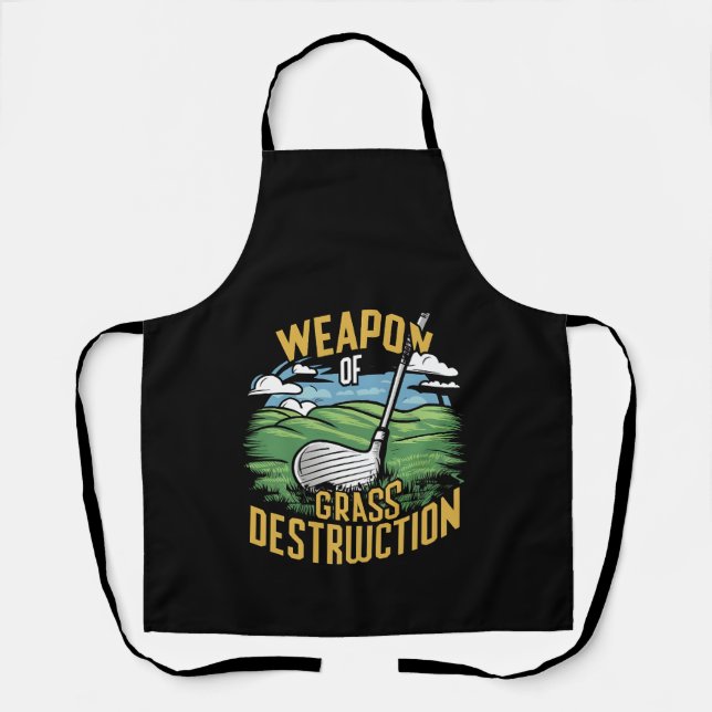 Delantal Arte de Arma de Golf de Destrucción de Césped (Anverso)