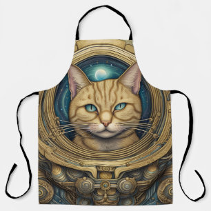 Delantal Arte de ciberpunk astronauta al gato