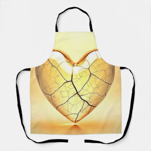 Delantal Arte de Corazón Agrietado Dorado
