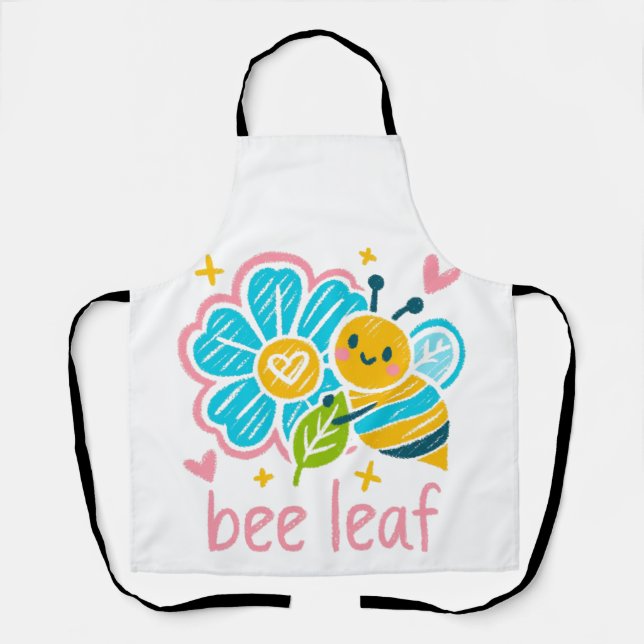 Delantal Arte de crayón 'Hoja de Abeja' Caprichoso: Amantes (Anverso)