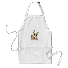 Delantal Arte de dibujos animados de gato chef de pizza ali