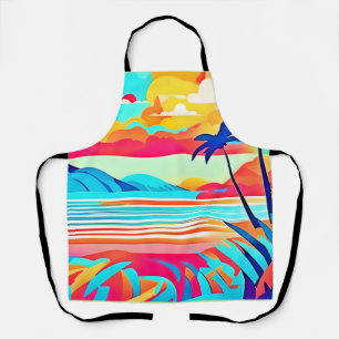 Delantal Arte de dibujos animados de naturaleza vibrante