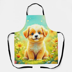 Delantal Arte De Flor De Cachorro