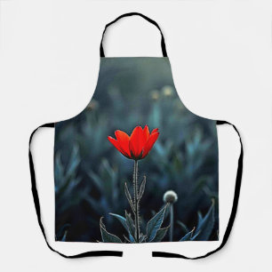 Delantal Arte de Flor Roja Noche Oscura Soledad