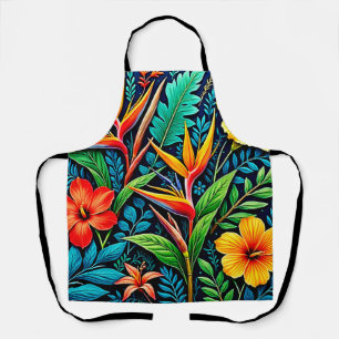 Delantal Arte de Floración de Hojas Tropicales