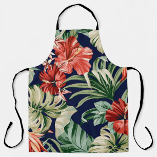 Delantal Arte de flores tropicales exóticas.