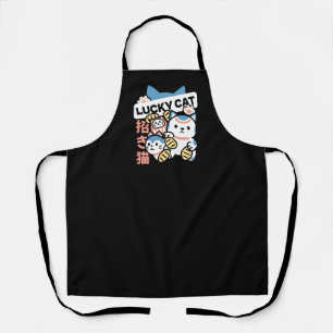 Delantal Arte de Gato Afortunado – Maneki Neko con Moneda d