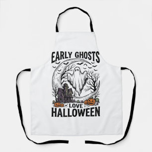 Delantal Arte de grabado de fantasmas embrujados de Hallowe