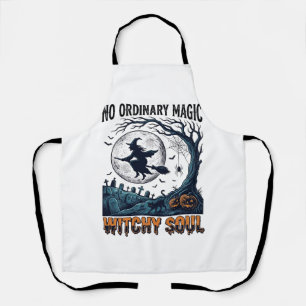 Delantal Arte de Halloween de brujas Grabado antiguo ilumin
