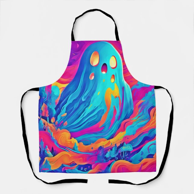 Delantal Arte de Halloween fantasma espectral (Anverso)