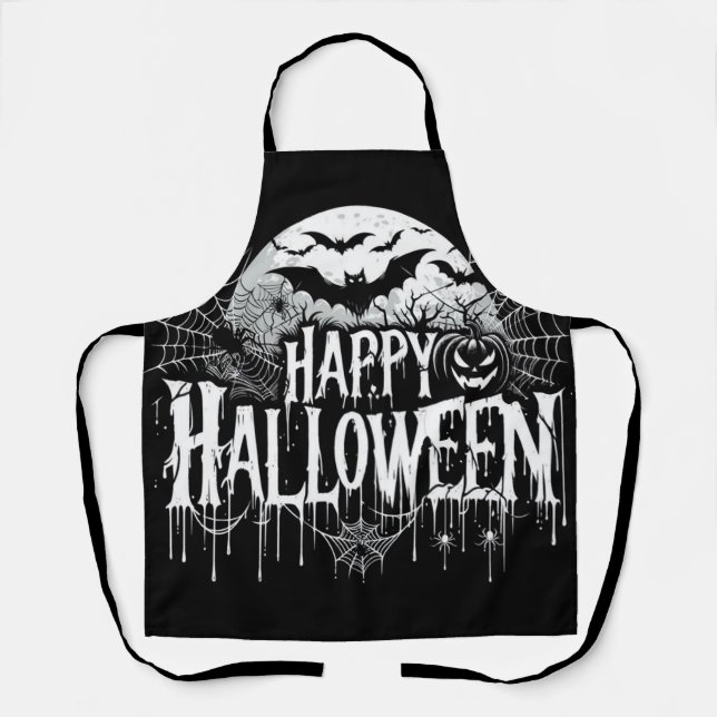 Delantal Arte de Halloween feliz (Anverso)