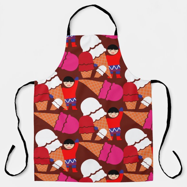 Delantal Arte De Helado Retro Vintage (Anverso)