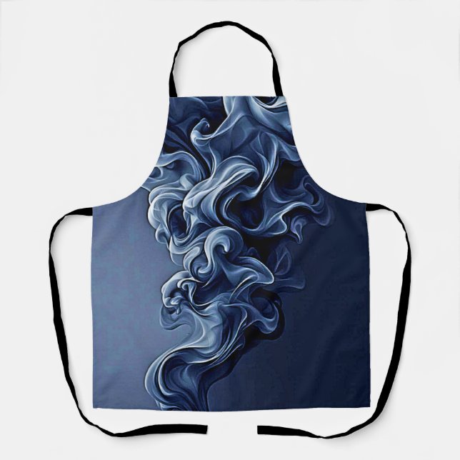 Delantal Arte de humo azul emocional (Anverso)
