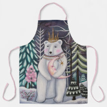 Arte de invierno de oso polar y luna de sensacione