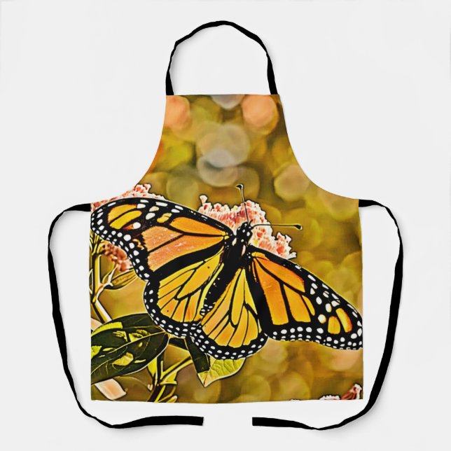 Delantal Arte de jardín de mariposa monarca (Anverso)