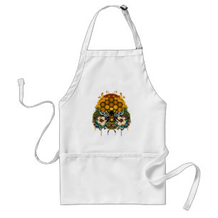 Delantal Arte de jardín de panal de abeja floral reina eleg