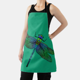 Delantal Arte de la libélula del emperador colorido