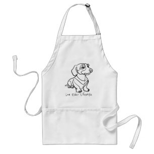 Delantal Arte de línea de Dachshund - Estilo de vida Low Ri