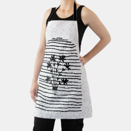 Delantal arte de línea de flores