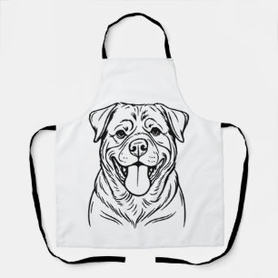 Delantal Arte de línea de perro Rottweiler � arte de línea 