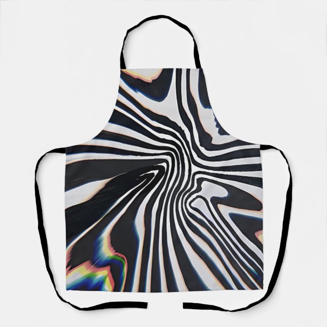 Delantal Arte de Línea Distorsionada Prisma Glitch (Anverso)