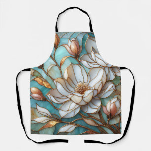 Delantal Arte de mosaico floral de vidrio emplomado de magn
