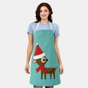 Delantal Arte de Navidad de Ciervo Manchado Lindo