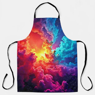 Delantal Arte de Nebulosa Vibrante: Arte de Color Cósmico