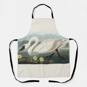 Delantal Arte de Nenúfar Blanco Audubon Vintage