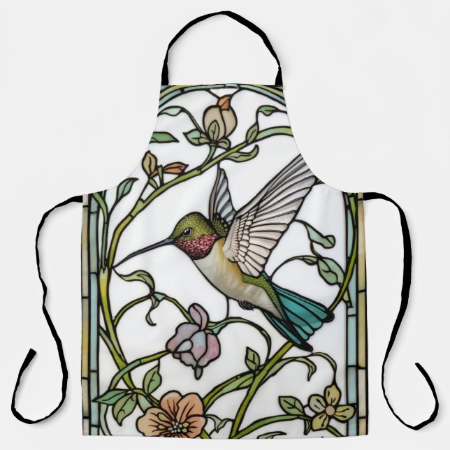 Delantal Arte de pájaro mosca elegante botánico boho chic (Anverso)