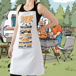 Delantal arte de palabras en las reglas de acampada geniale