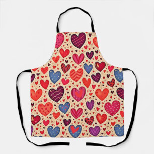 Delantal Arte de patrones de corazón de amor sin foco