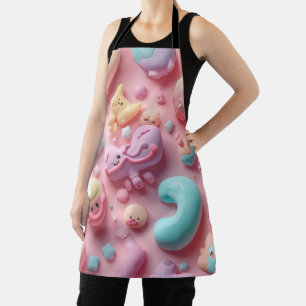 Delantal Arte de personaje de dulce kawaii pastel