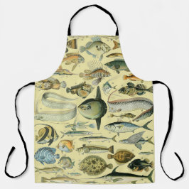 Delantal Arte de pesca científica de peces de época