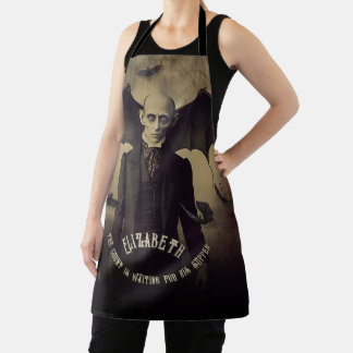 Delantal Arte de terror gótico vintage del vampiro Drácula