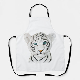 Delantal Arte de tigres blancos tigre cariñosamente - Arte