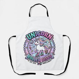 Delantal Arte de Unicorn Roller Disco POD Listo para Market