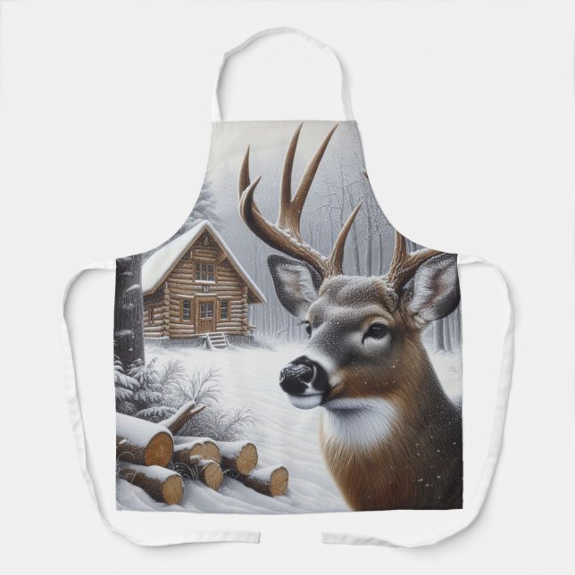 Delantal Arte de venado/buck de invierno (Anverso)