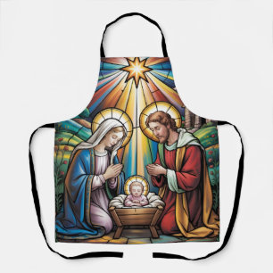 Delantal Arte de vidrio emplomado de la Natividad – Navidad