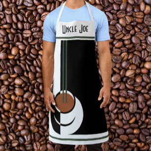 Delantal Arte Deco Antiguo, Taza de Café con Vapor