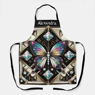 Delantal Arte Deco Mariposa Arcoíris