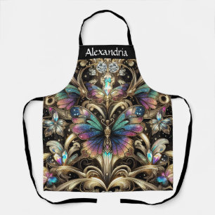 Delantal Arte Deco Mariposa Arcoíris