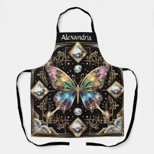 Delantal Arte Deco Mariposa Arcoíris