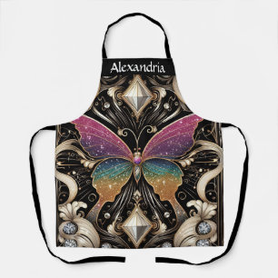 Delantal Arte Deco Mariposa Arcoíris