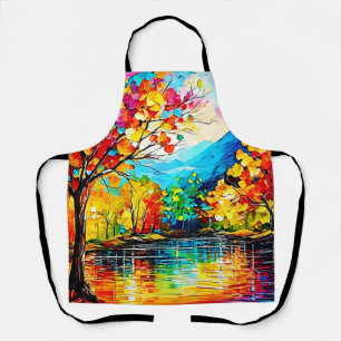 Delantal Arte del lago Arcoiris Otumn