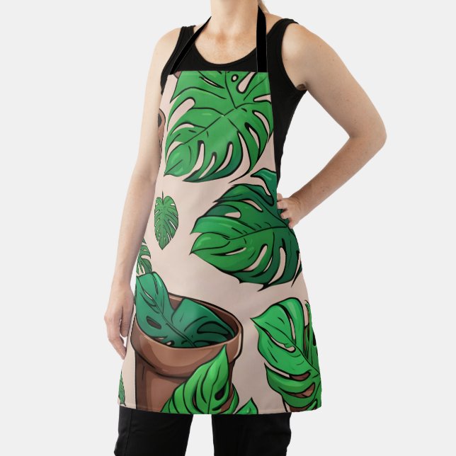 Delantal Arte del patrón de macetas de la planta de Monster (in situ)