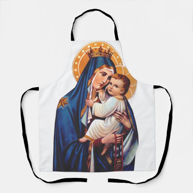 Delantal Arte Devocional de Nuestra Señora del Monte Carmel (Anverso)
